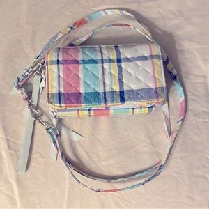 Vera RFID All in One Crossbody Bag/Wallet Pastel Plaid